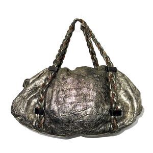 Botkier Braided Handle Metallic Shoulder Bag - Pewter/Brass